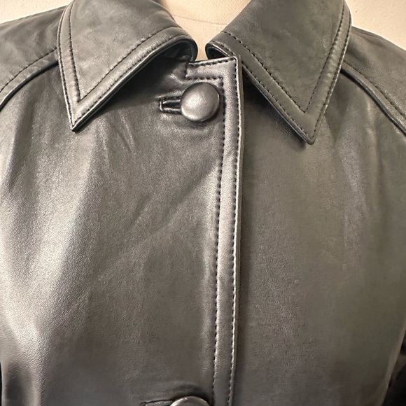 NWT Reformation Black Veda Beck Leather Trench - Picture 3 of 8